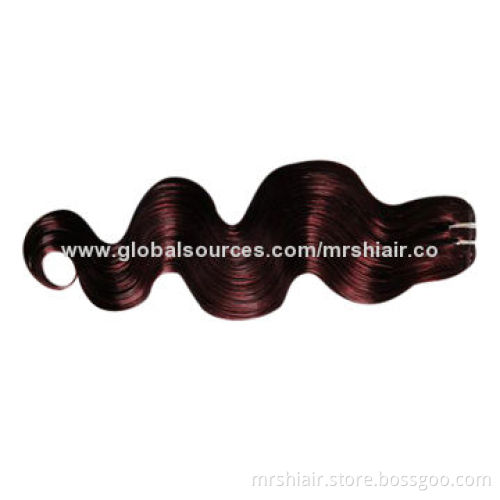 99J#, Auburn Color, Queen Peruvian Hair Weaves, Body Wave Wefted Hair, 100g/pc, 10"-30"